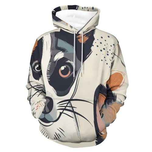 Sweat à capuche tête de chien dessin animé pour homme et femme taille S