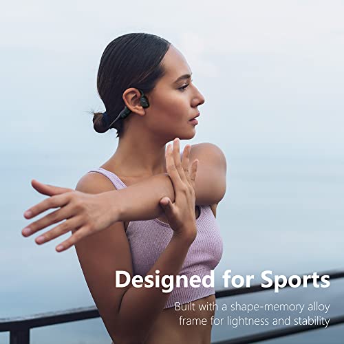Image of klatre LS1 Open Ear Bone Conduction Headphones Bluetooth 5.2 | Sweatproof and Water Resistant | Wireless Bone Conduction Sport Headset with Dual MIC (Rock)