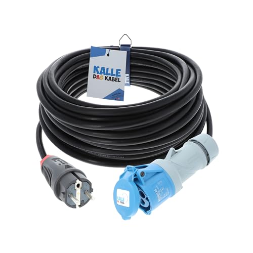 CEE Adapterleitung Kalle Blue SCHUKO Stecker auf CEE Kupplung (5 Meter, 3G 2,5mm²)