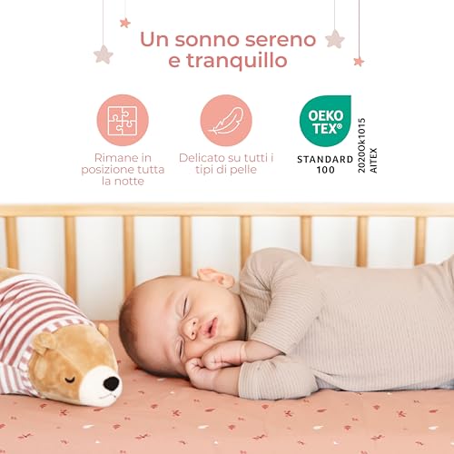 Dreamzie Set 2 Lenzuola Lettino 70X140 Cotone - Lenzuolo Con Angoli, Oeko-Tex Certificato - Per Lettino Con Sbarre E Letto Bambini - Libellule Rosa/Bianco - 5
