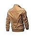 ZooYung Men's Cotton Lightweight Jackets Casual Multi Pockets Zip Front Stand Collar Military Jackets Coat Outdoor Windproof Windbreaker(GM-ZY2701-Khaki-XL)