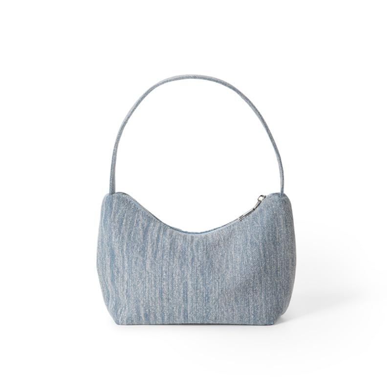 Women's summer denim shoulder bag casual checkerboard underarm bag