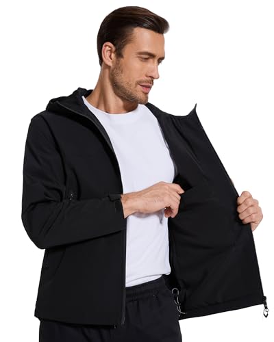 romansong Jaqueta de chuva masculina com capuz, unissex, impermeável, leve, para ciclismo, golfe, ca