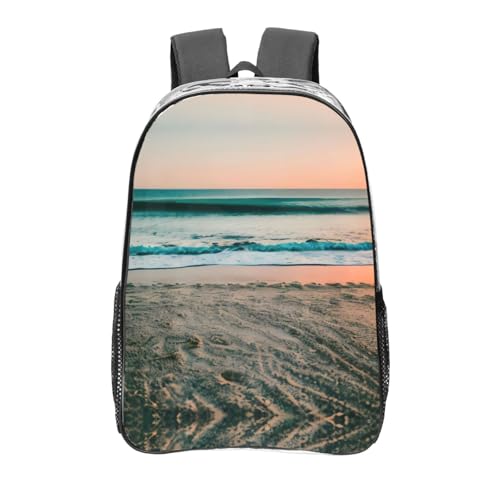 Sac à dos transparent pour le travail et sport décontracté imprimé plage