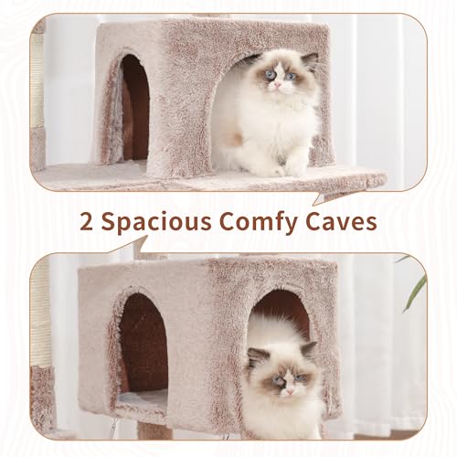 Image of Gitelsnour Cat Tree, 71'' Tower for Large Cat with Scratching Post, GCT032MU