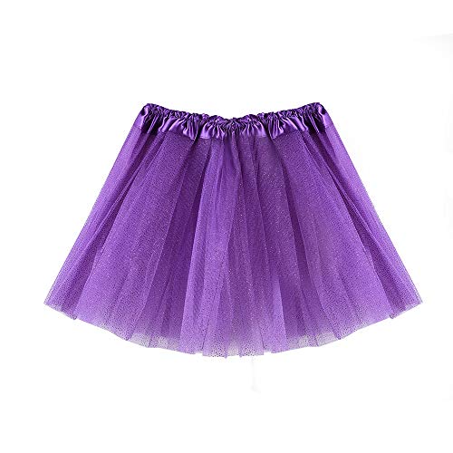 Preisvergleich Produktbild WOZOW Mädchen Tüllrock Einfarbig Pailletten Multi-Schichten Ballettrock Kurz Kleider Elegant Tanzkleid Minirock Unterrock Fasching Röckchen