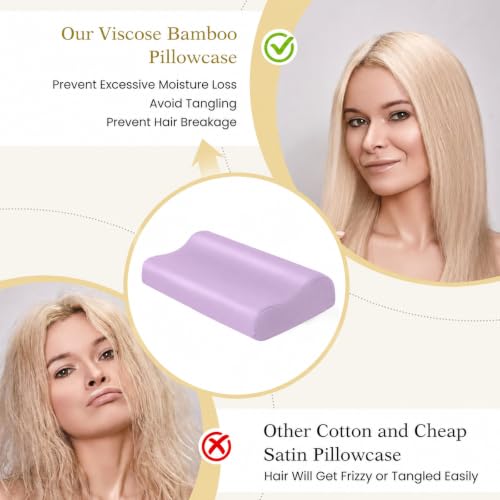 Image of Cooling Contour Cervical Pillowcase, Light Purple,24x14x5 /3.7 Inches,1 Pack