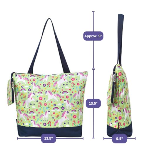 Image of NGIL Medium Top Zipper Closure Canvas Tote Bag with Attached Matching Coin Purse For Moms and Nurses