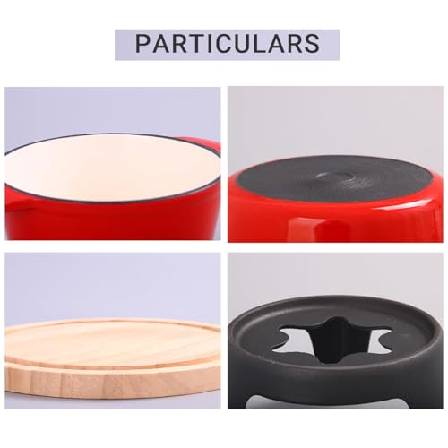 Zestaw do fondue do sera i czekolady z 6 widelcami, nieprzywierający garnek i deska do serwowania, łatwe czyszczenie, rodzinny przyrząd do fondue na imprezy i zanurzanie