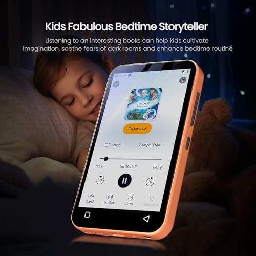 Image of TIMMKOO 80GB Kids MP3 Player with Bluetooth, Parental Controls, Pre-Installed Spotify, Audible, 4 inch MP4 Player (Orange)