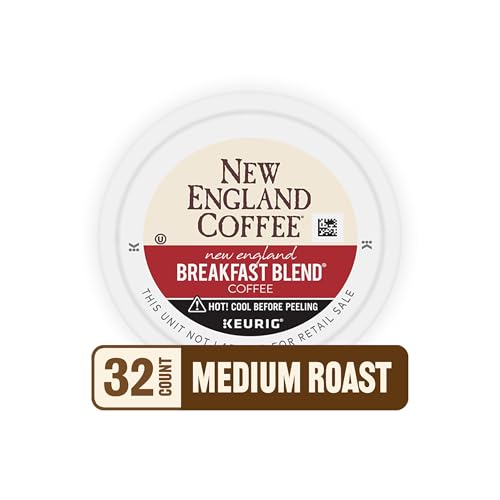 Image of New England Coffee Single Serve Pods, Breakfast Blend Medium Roast 32 Count (Pack of 4)