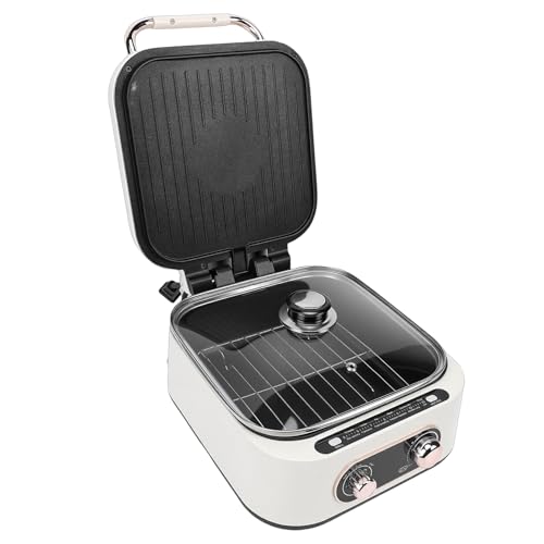 ZJchao Electric Skillet, Double Sided Electric Baking Pan, Washable Pancake Griddle with Detachable Components, Nonstick Quesadilla Maker for Bbq,Sandwich Maker,Steak,Egg Pancake Pizza