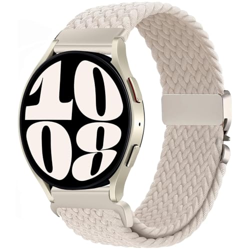 VELULYX Correa trenzada de nylon compatible Galaxy Watch 7/FE/6/5/4 40mm 44mm, 20MM Correa elástica para Galaxy Watch 6 Classic/4 Classic/5 Pro/3 41mm/Active 2/Active 40MM