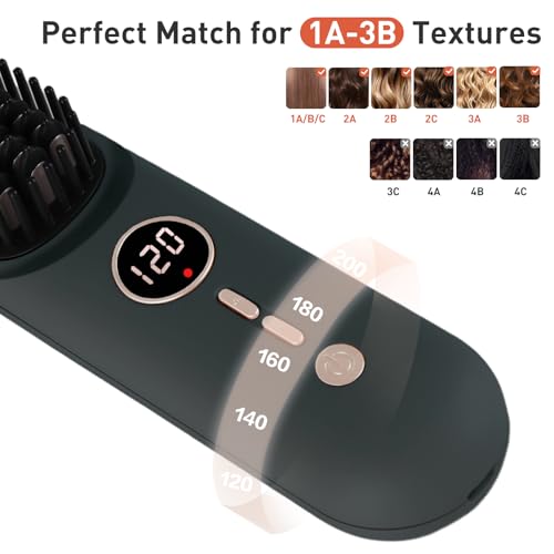 Cepillo alisador de cabello TANSHINE inalámbrico y portátil miniatura 5