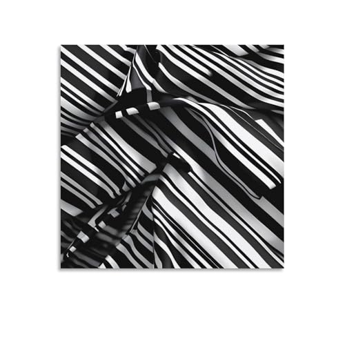 Toile murale abstraite pour habiller un mur vide tableau géométrique noir et blanc