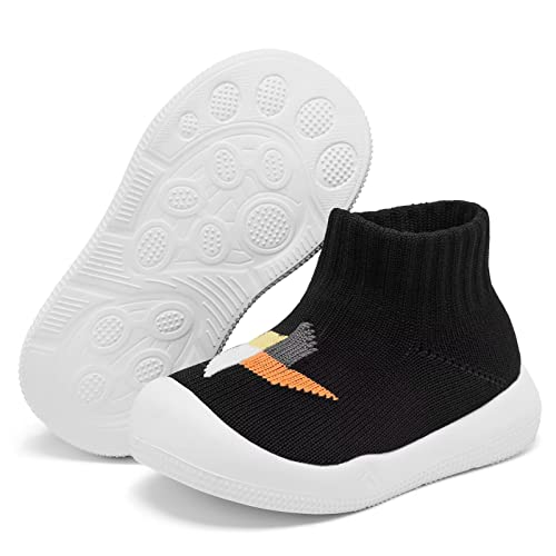 Image of Eashi Baby Boy Girl Non-Skid Indoor Infant Walking Shoes Breathable Warm Elastic Sock Shoes with Memory Sole Protect Toes Outdoor Sneakers