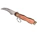 COUTEAU A CHAMPIGNON DOS DENTÉ + BROSSE COUTEAU PLIABLE DE POCHE MANCHE BOIS NF