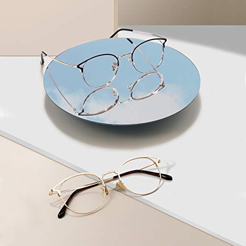 Cyxus Bril met blauw licht filter voor dames met kattenoog, ronde modieuze vintage bril zonder sterkte, anti-schadelijk blauw licht UV400 van mobiele telefoon, computer - Image 6