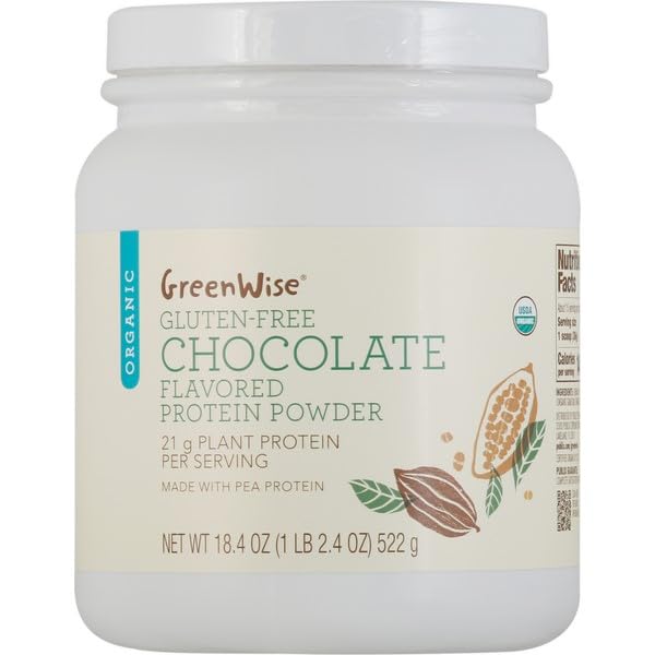 Green-Wise Organic Chocolate Protein Powder, Gluten-Free | 18.4 oz (522g)USDA Organic
