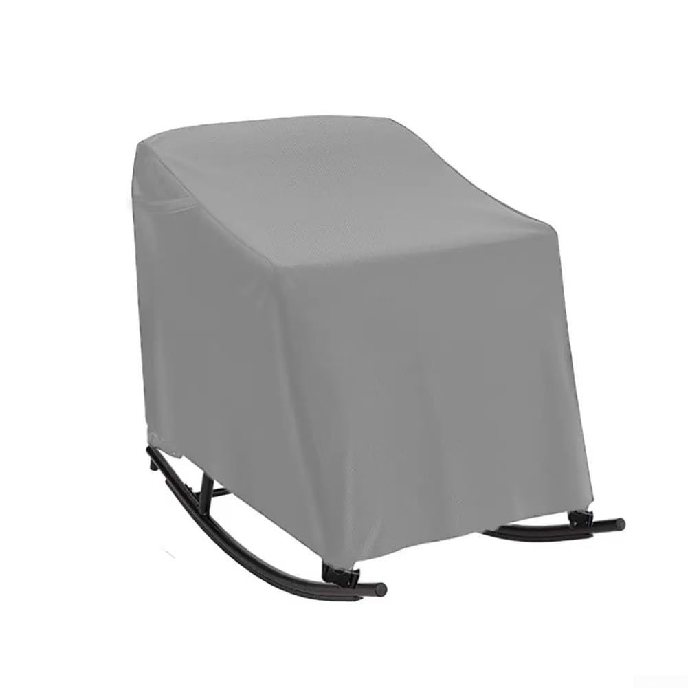 Hoppipola Outdoor Rocking Chair Cover, Waterproof 190T Oxford Patio Furniture Protector with Drawstring, 70x97x99cm(grey)