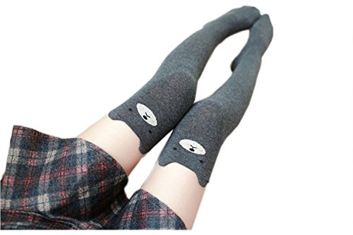 Image of Women Cute 3d Cartoon Animal Pattern Thigh Stockings Over Knee High Socks