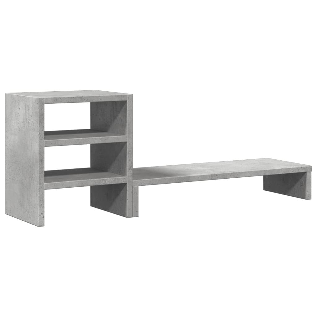 vidaXL Monitor Stand with Desk Organiser, Display Stand for Laptop, Computer Stand for Home Office, Monitor Stand Riser, Concrete Grey Engineered Wood