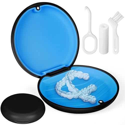 flintronic 1Pcs Caja Férula Dental, Caja Ortodoncia, Caja de Almacenamiento, Funda para Alineadores y Aparatos Dentales, Resistente y Fácil de Limpiar, con 2 Herramientas Ortodoncia