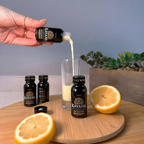 Kavana Kava Shots - Made in USA, 4X Concentrated Non-Alcoholic Drinks & Sugar-Free Kava Root Drink, Plant-Based Alternative with Natural Citrus Flavor, Smooth Mocktails Botanical Spirit, 1 Pack