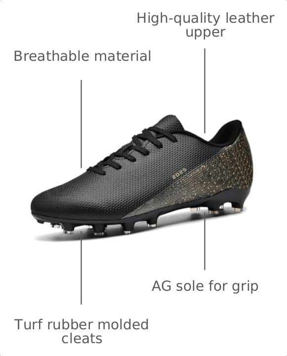Image of Mens Soccer Cleats Womens Indoor Soccer Shoes Wide Baseball Turf Shoes Adult Youth Rugby Shoes Big Boys Small Spikes AG TF Football Boots