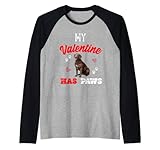 il mio valentine has paws black lab womens mens regalo maglia con maniche raglan