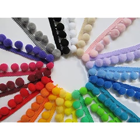 Pom Pom Trim Trimming Sewing Craft Per Metre 10mm Bobble Fringe Pompom Quality Cover