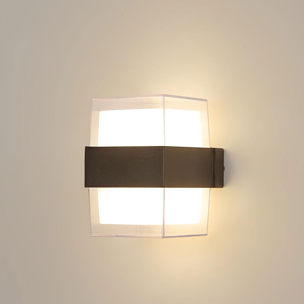 Black Outdoor Wall Light Fixtures Wall Mount IP65 Waterproof Porch Lights Outdoor Wall Sconces Rectangular Modern Exterior Wall Lamp Fitting for House Front Door Farmhouse Night Lamp
