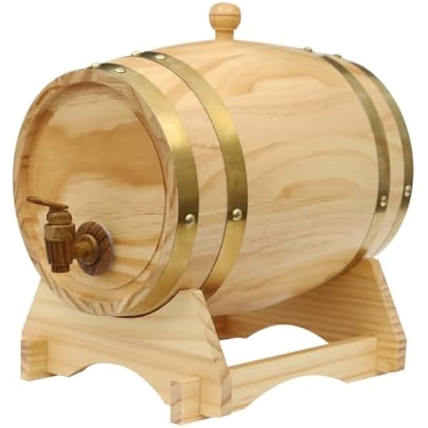 beczka na wino, beczka z sosnowego drewna, 5L mini beczka na wino, z kranikiem, do whiskey, wina, trunków, beczka na whisky