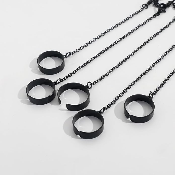 Punk Chain Tassel Bracelet with Slave Finger Rings, Gothic Hand Harness & Kurapika Chain Hand Chain Jewelry for Women and Men3