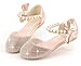 GOJERP Toddler Little Girl's Adorable Mary Jane Dress Shoes, Pearl Bow Ballet Flats for Girl Wedding Party School Shoes (Pink, Numeric_13)