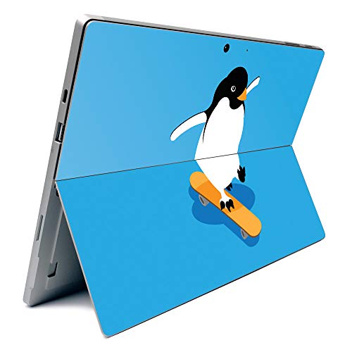 Image of MightySkins Carbon Fiber Skin for Microsoft Surface Pro 7 - Skater Penguin | Textured Carbon Fiber Finish | Easy to Apply, Remove, and Change Styles | Made in The USA