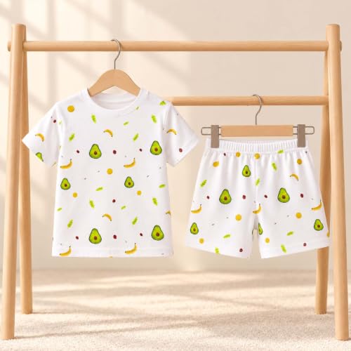 Image of MOM'S HOME T-Shirt & Shorts Co-ord Set for Kids | Elegant & Comfortable Summer Wear | Organic Cotton Clothing Set | Avocado | Pack of 1