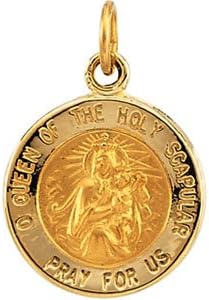 12.00 Mm 14K Yellow Gold Scapular Medal