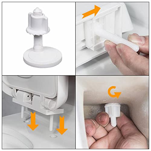 2 Pair Toilet Lid Screw Plastic Toilet Cover Hinge Bolt White Toilet Seat Repair Fitting Toilet Repair Kits for Toilet Seat Repair - Image 2