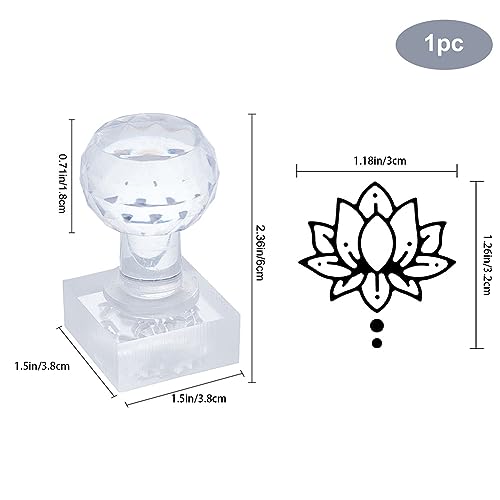 PandaHall Acrylic Handmade Soap Stamp - Lotus Flower Imprint 1.3 inch Chapter Suit DIY Invitation Cards by PH PandaHall - Image 4