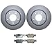 Bison Performance Coated Vented 300mm 5 Lugs 22mm Thick Disc Rotors and Akebono EURO Ceramic Slotted Pad Set Front Brake Kit For BMW E46 325CI 325i 325xi Base E36 Z3 E85 Z4 Coupe Roadster 3.0i