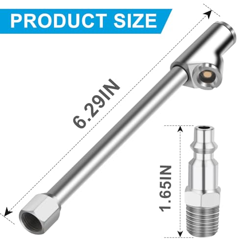 MACHSWON 1/4" Silver FNPT Dual Head Air Chuck 2-Way Connection Closed Tire Chuck Tire Air Fill Kit for Tire Inflator Gauge and Air Compressor Accessories - Image 3
