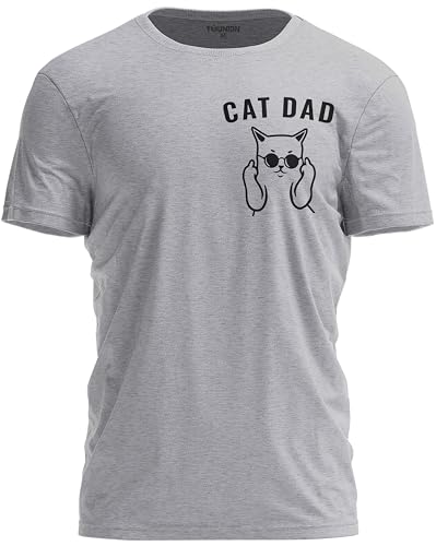 TeeUnion Funny Cat Dad Humor T-Shirt – Hilarious Cat Lover Joke Shirt for Men Light Grey