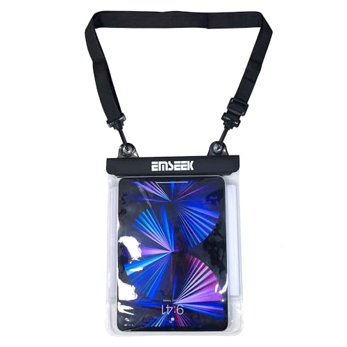 EMSEEK Floating Waterproof Tablet Case eReader Cover Bag Waterproof Holder Pouch for ipad pro air 11' Galaxy Tab S9 Surface Go 3 Kindle Scribe Up to 11.5 inch (Black)