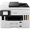 Canon MAXIFY GX7050 MegaTank multifunctionele printer 4-in-1 (inkjet, afdrukken, kopiëren, scannen, faxen, A4, WLAN, LAN, 6,9 cm LCD Touch, duplex-printen en scan, lage drukkosten, 600 vellen) wit