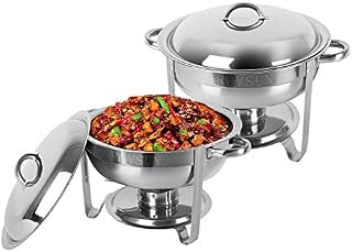 ROVSUN 5 Qt 2 Packed Full Size Stainless Steel Chafing Dish Buffet Silver