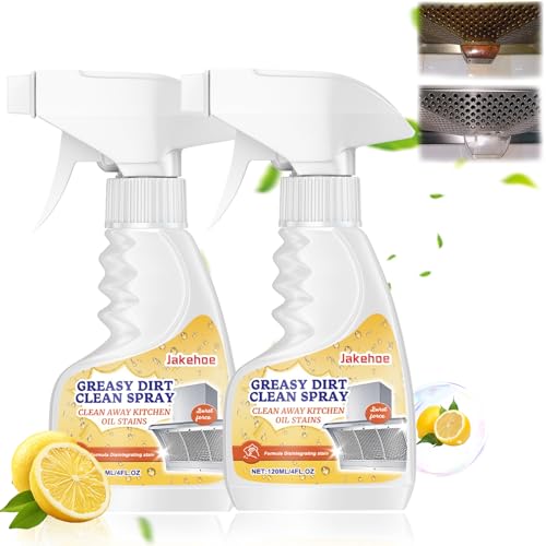 cuoct 2Pcs All-Purpose Oil Stain Cleaner, Kitchen Oil Remover Degreaser Spray, All-Purpose Cleaner and Degreaser, Degreaser Cleaner,Kitchen Bathroom Cleaning Supplies 120ml/4Fl.oz