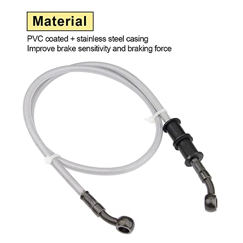 Mtsooning Motorcycle Brake Hose, 90Cm Universal Hydraulic Clutch Oil Pipe, Motocross Braided Replacement For Pit Dirt Atv Sport Bikes Silver #TOP2