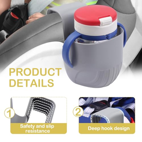 Getränkehalter Kindersitz, 2 Stück Rollstuhl Becherhalter Autositz Flaschenhalter für Autositzbecher Universal Becherhalter für Rollstühle Kompatibel mit Den Meisten Autositzmodellen Grau