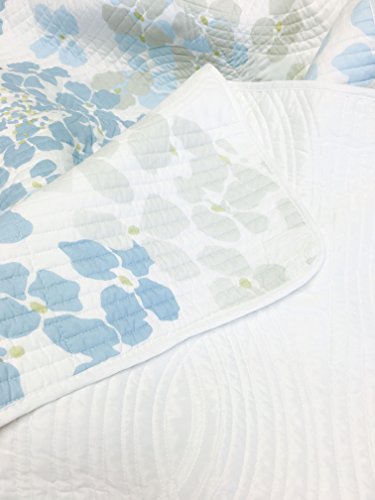 image for Cozy Line Home Fashions Verenda Flowers Blue White Floral Print Patter
